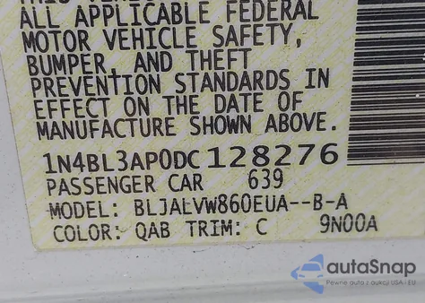 2013 Nissan Altima 3.5 Sl from USA, damaged, VIN 1N4BL3AP0DC128276